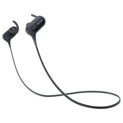 Sony MDR-XB50BS Extra Bass Bluetooth NFC Splash Resistant Wireless Sports In-Ear Headphones with Built-In Mic, Remote & Volume Control Black